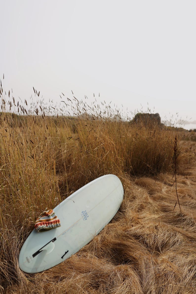 Hand Knit Colorful Scrap Beanie: Chunky Boho Style, Made with Leftover Yarn Scraps image 2