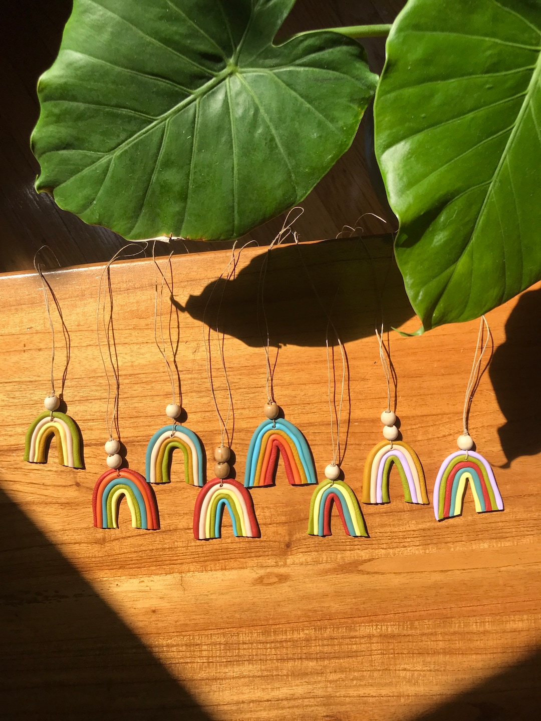 Rainbow Car Hangers Handmade With Polymer Clay Retro Etsy UK