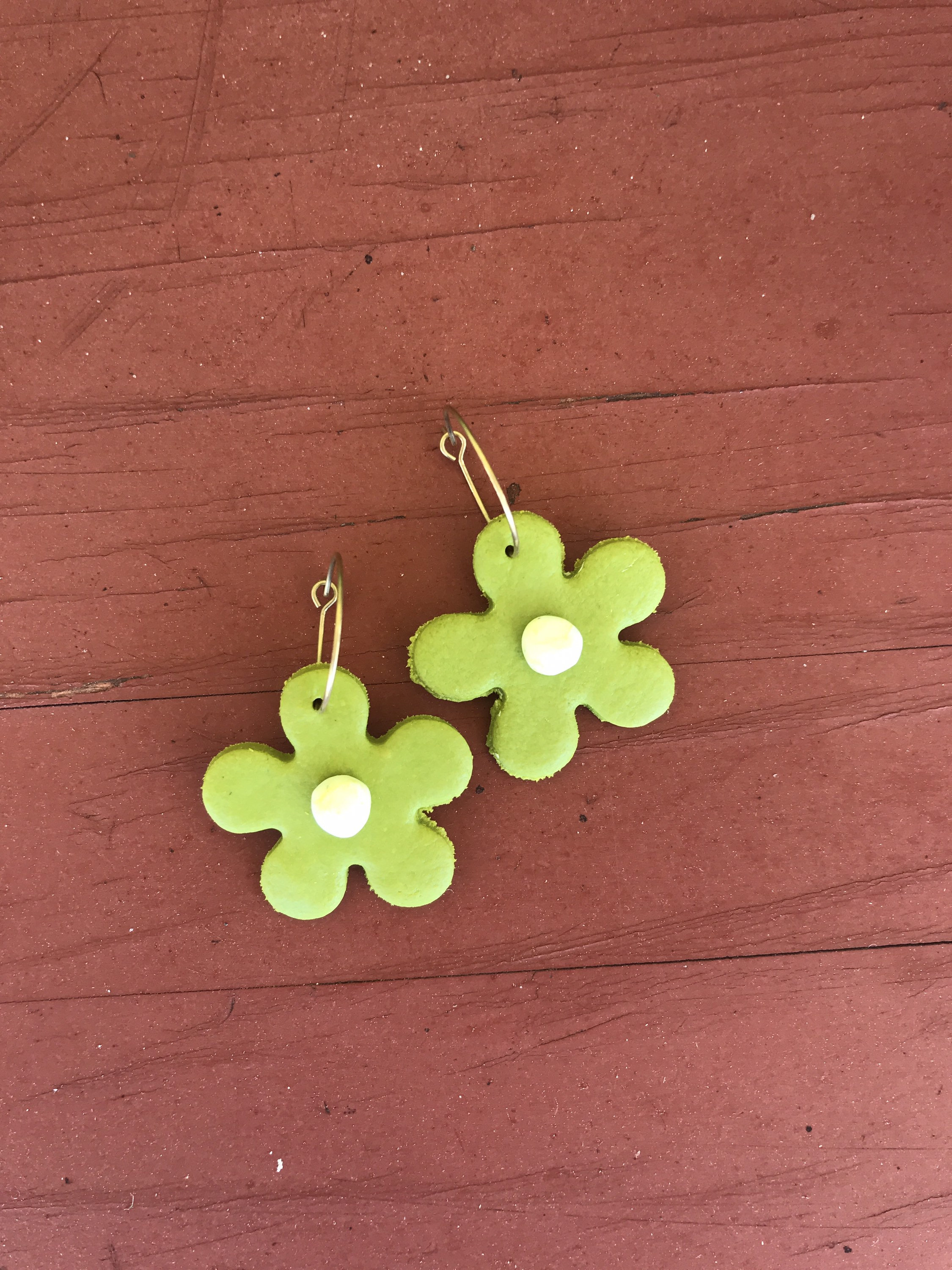 Groovy 70s flower earrings polymer clay handcrafted Etsy