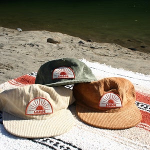 Lobos Corduroy Flat Brim Hat Sun Patch Hat Cord Hat Flat Brim Hat Outdoorsy Surfer Boho Style Salted Granola image 4