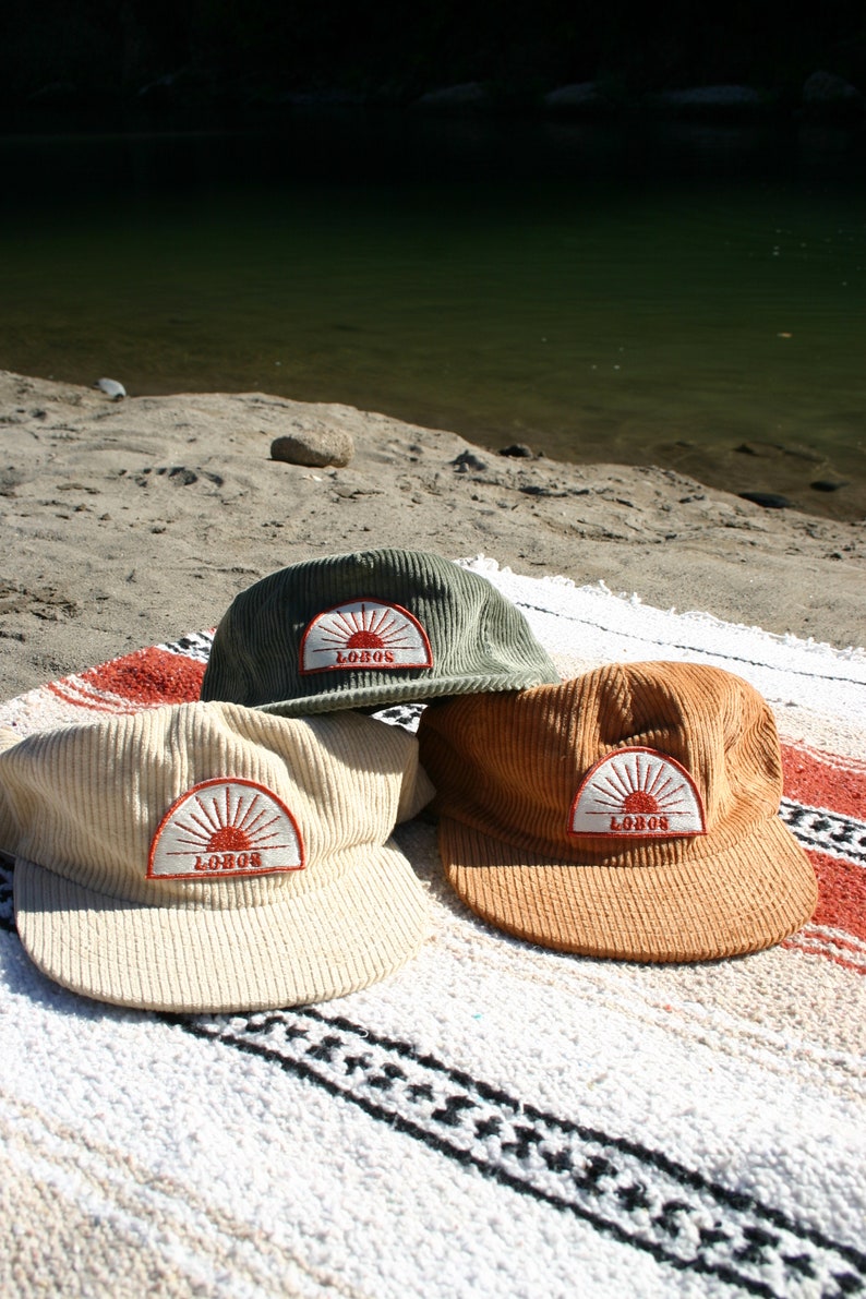 Lobos Corduroy Flat Brim Hat Sun Patch Hat Cord Hat Flat Brim Hat Outdoorsy Surfer Boho Style Salted Granola image 4