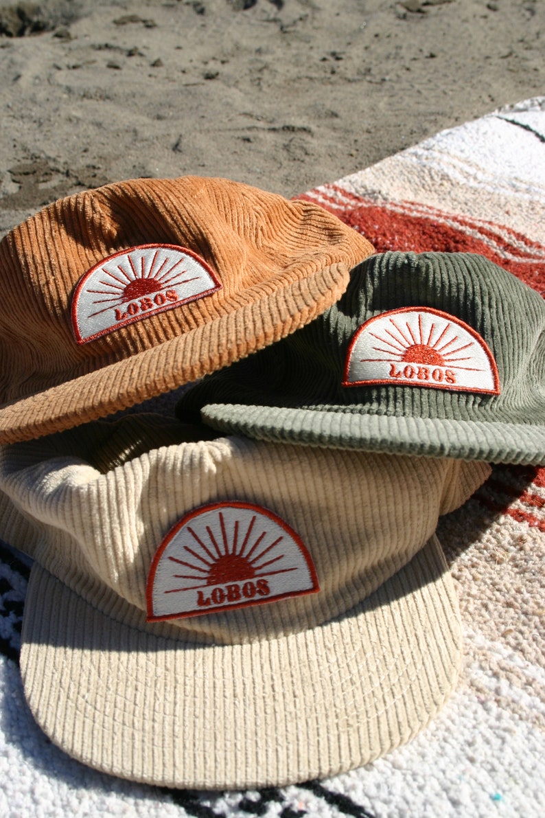 Lobos Corduroy Flat Brim Hat Sun Patch Hat Cord Hat Flat Brim Hat Outdoorsy Surfer Boho Style Salted Granola image 3