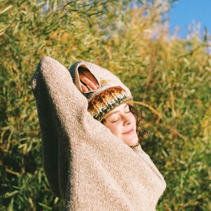 Hand Knit Colorful Scrap Beanie: Chunky Boho Style, Made with Leftover Yarn Scraps image 11