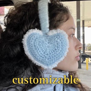 Handmade Crochet Heart Earmuffs