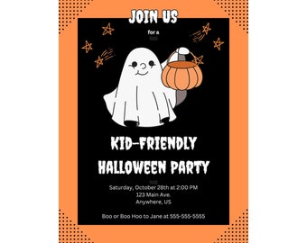Halloween Party Flyer | Digital Download | Customizable | You Edit | Halloween Flyer | Kids Halloween