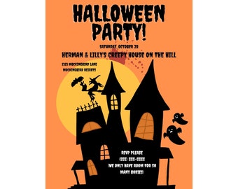 Halloween Party Flyer | Digital Download | Customizable | You Edit | Halloween Flyer
