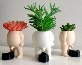 Quirky Peeing Man Succulent Planter - Whimsical Indoor Garden Statue