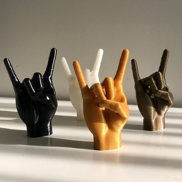 Metal Hand, Rock Hand Sign, Hand Sculpture, Rock On, Devil Horns Gesture