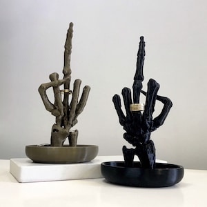 Middle Finger Jewellery Holder Stand, Skeleton Hand Ring Tree, Ring Dish, Gothic Ring Holder, Unique Jewelry Organizer