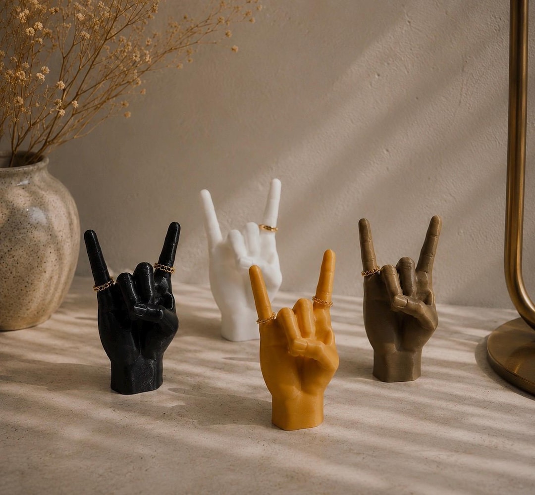 Rock Hand Jewellery Holder, Devil Horns Gesture, Office Decor - Etsy