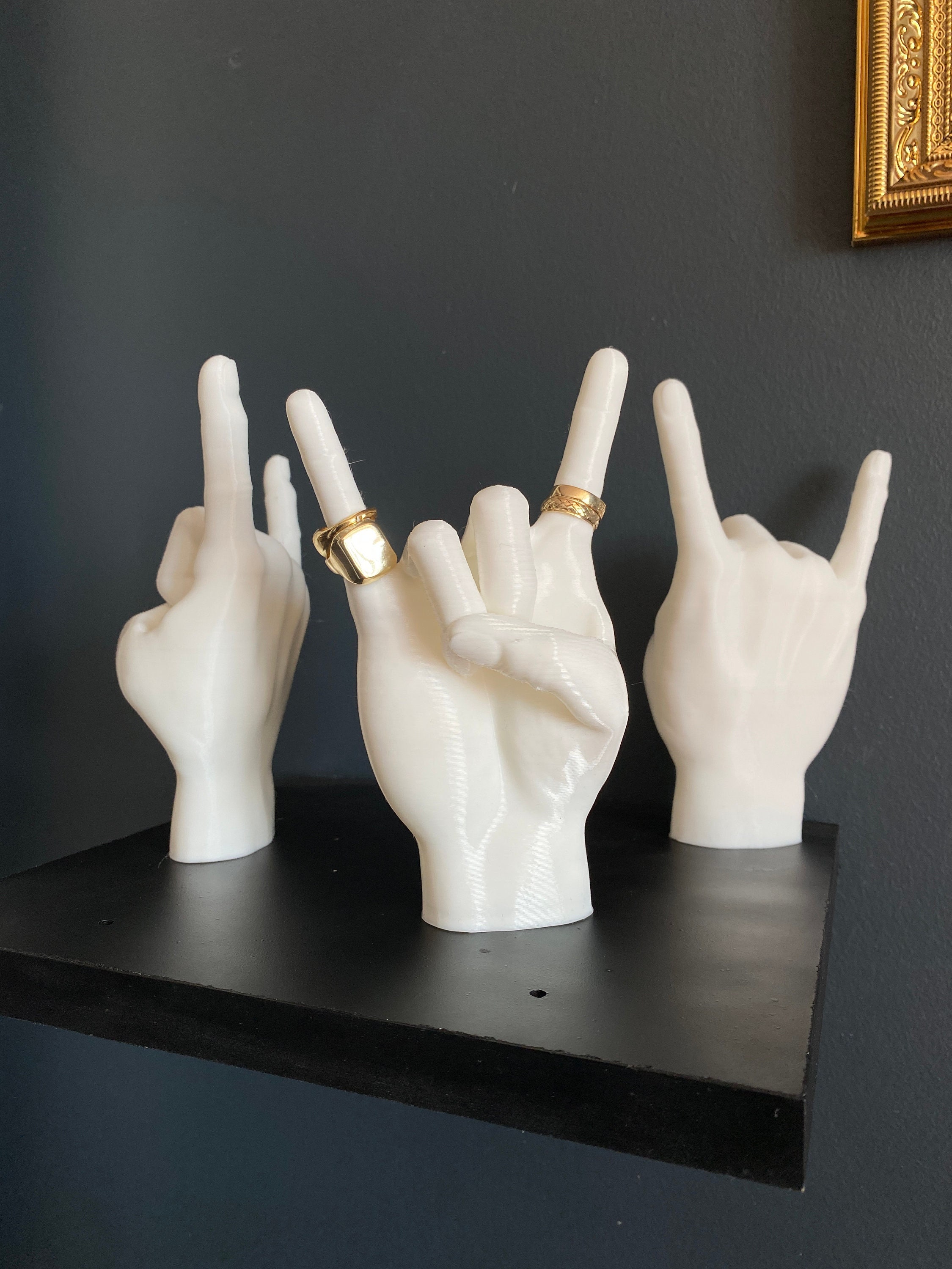 Vintage Hand Reproduction Handmade Ceramic Ring Holder Jewelry Display 
