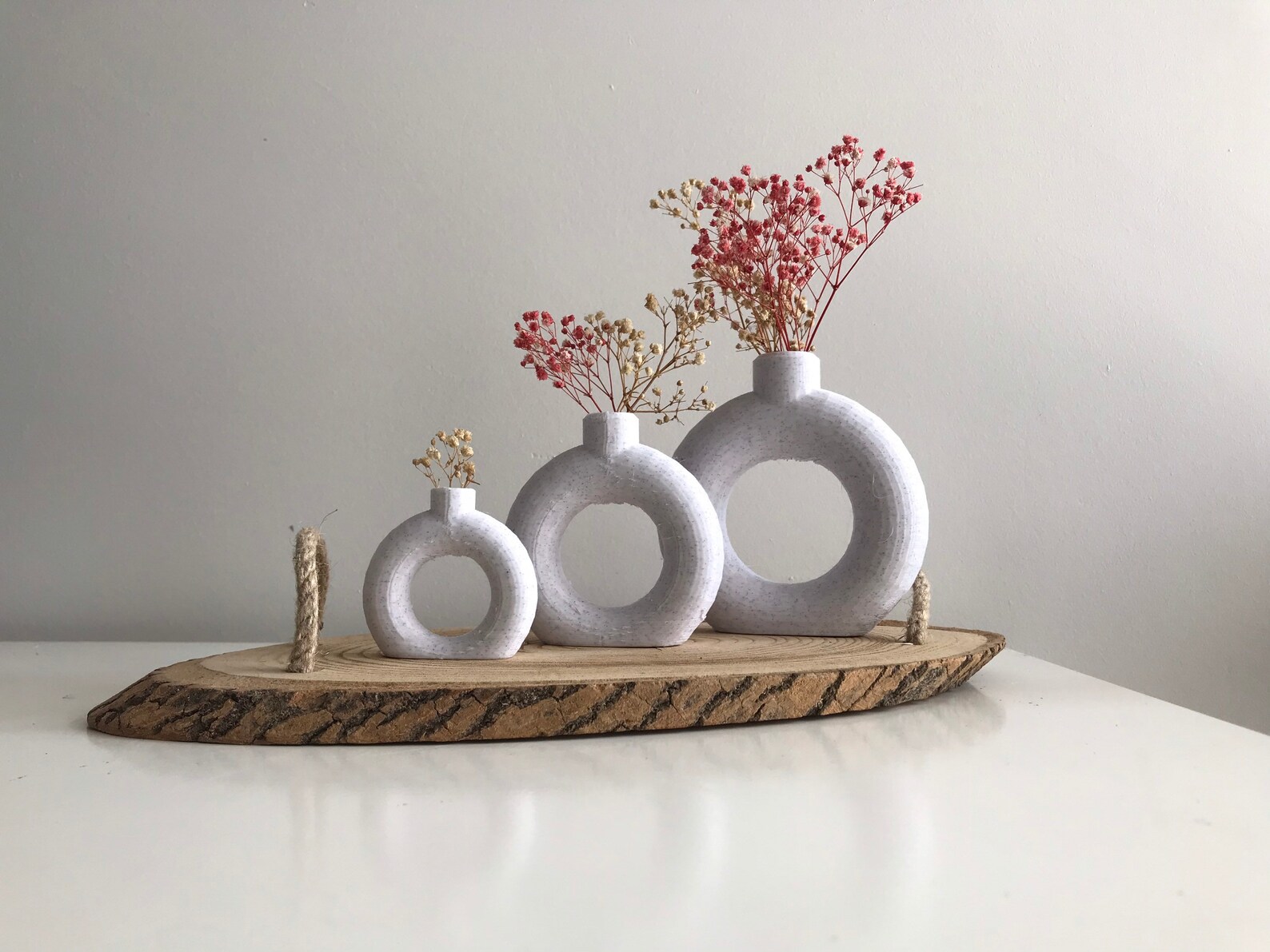 Donut Circular Vase Set of 3 Modern Flower Pot Sculpture Etsy
