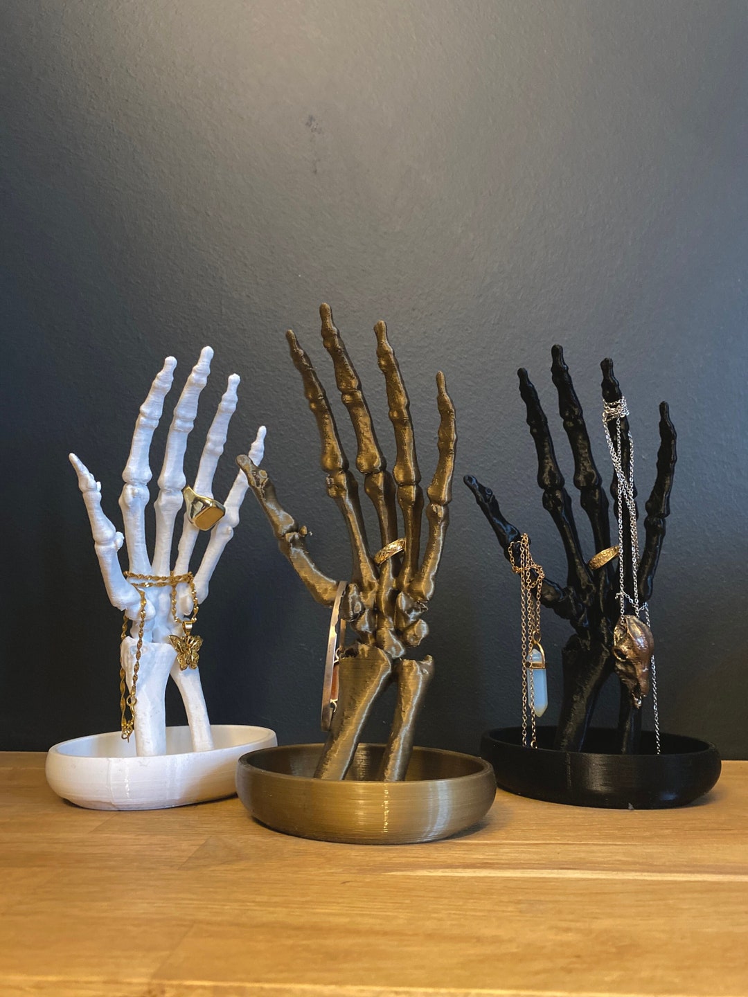 Skeleton Hand Jewellery Holder Stand, Ring Tree, Ring Dish, Unique