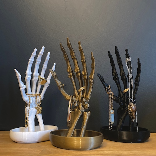 Skeleton Hand Jewellery Holder Stand Ring Tree Ring Dish Etsy