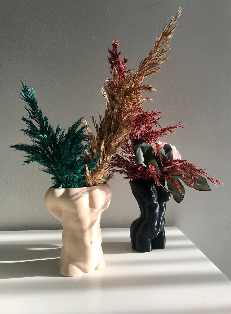 Fit Nude Female Male Dried Grasses Vase Body Pampas Grass Etsy