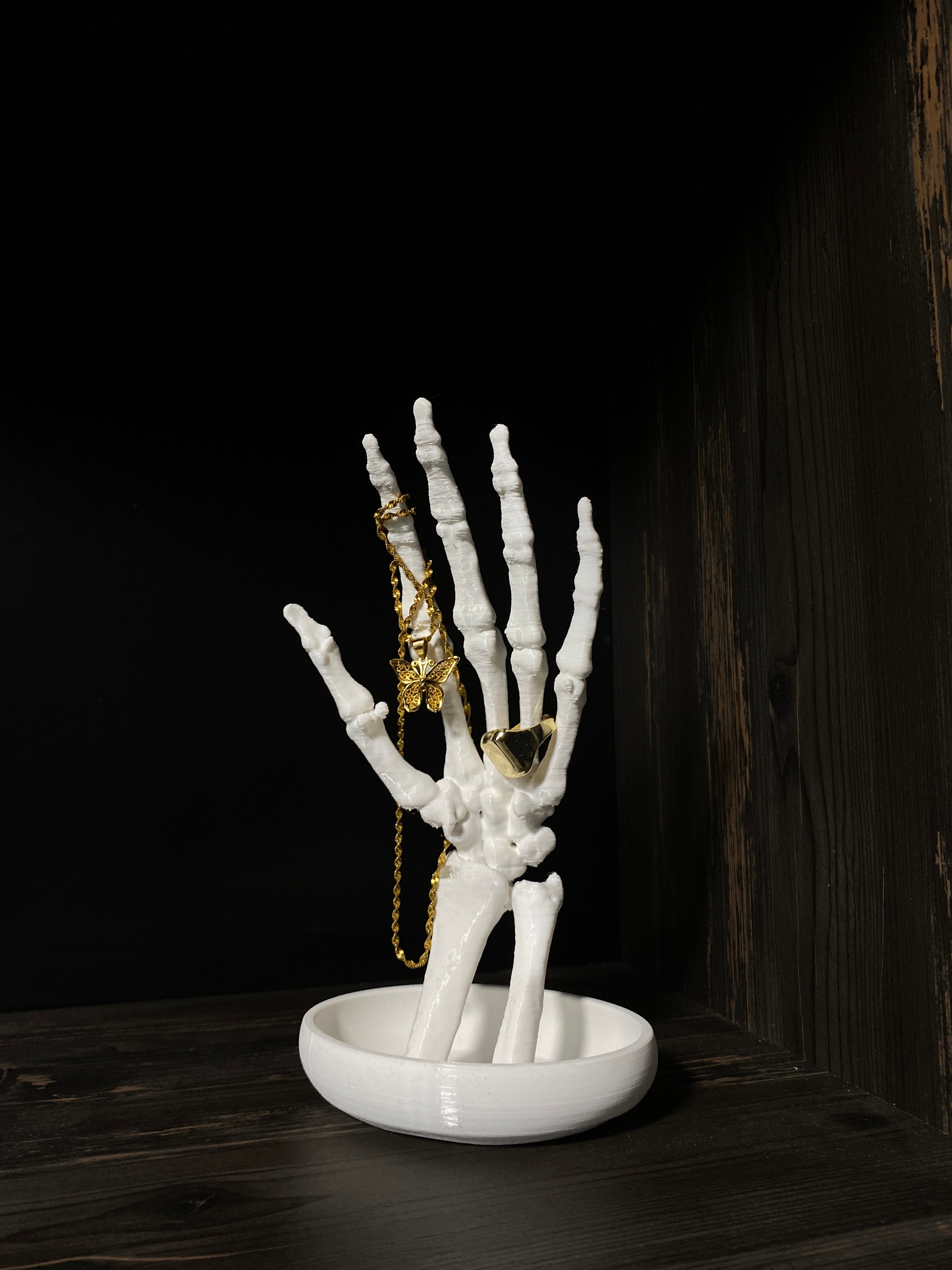 Skeleton Hand Jewellery Holder Stand, Ring Tree, Ring Dish, Unique Jewelry Organizer