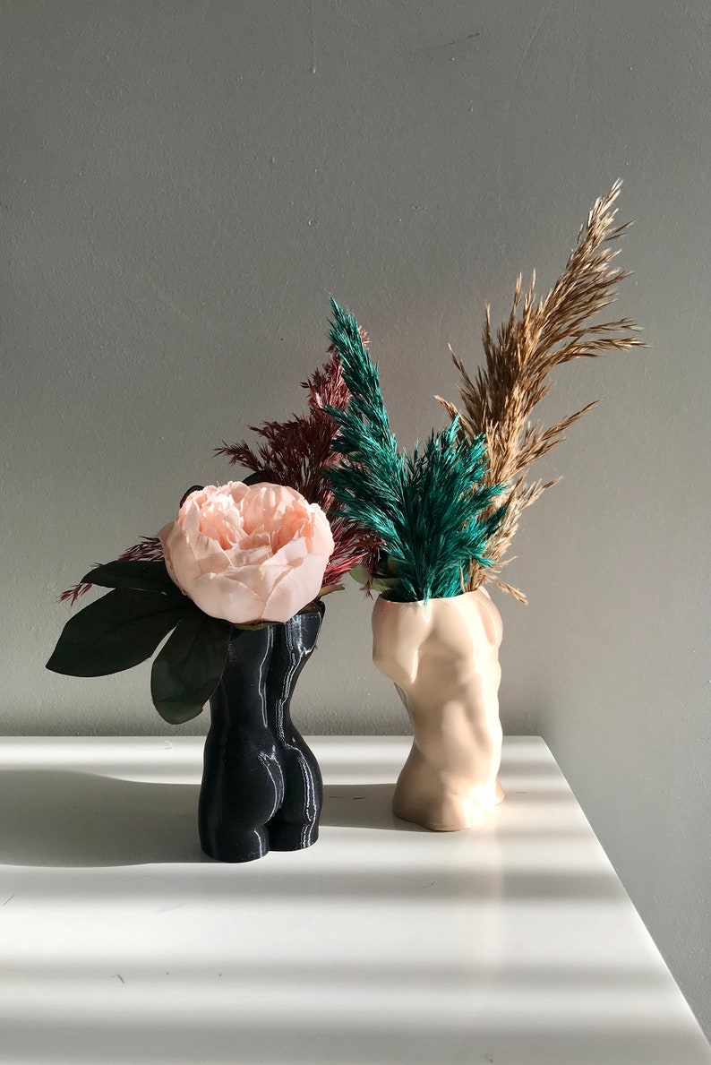 Fit Nude Female Male Dried Grasses Vase Body Pampas Grass Etsy