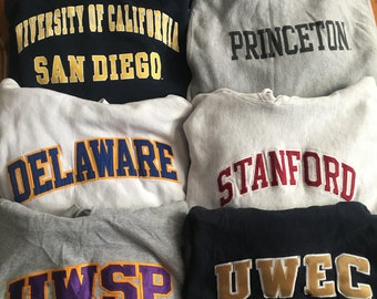 Vintage 80s Walsh College Hoodie Sweatshirt Size Large Artex Etsy