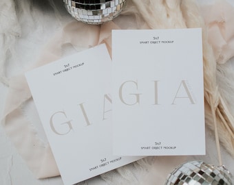 Double Invitation Mockup- Disco Invitation Mockup- Double Sided Invitation Mockup- 5x7 Double Mockup - Boho Double Mockup - Disco Theme A7