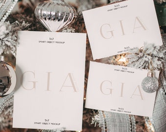 Boho Holiday Suite Invitation Mockup - Christmas Invitation Suite Mockup - Boho Winter Invitation Suite Mockup - Winter Baby Shower Mockup