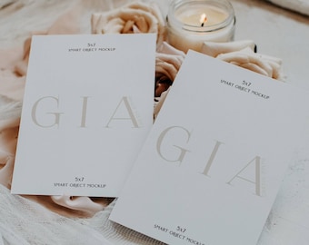Double 5x7 Mockup - Double Sided Invitation Mockup - Double Invitation Mockup - Wedding Invitation Mockup - Back Side Invitation Mockup - A4
