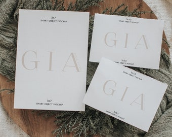 Forest Green Boho Invitation Mockup - Boho 5x7 Invitation Mockup - Simple Boho Invitation Mockup - Moody Green Boho Invitation Mockup Suite