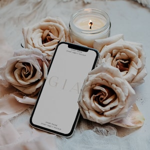iPhone Screen Mockup - iPhone 11 Screen Mockup - Boho Smart Phone Mockup - Cell Phone Mockup - Evite Mockup - Boho iPhone Mockup - Invite A4