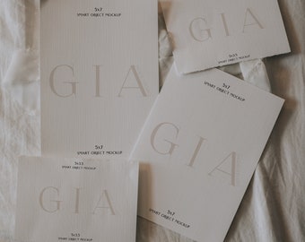 Clean Boho Invitation Mockup - Simple Boho Suite Mockup - 5x7 and 5x3.5 Invitation Mockup - Minimalist Invitation Mockup - Moody Mockup Boho