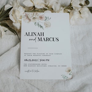 Floral Invitation Mockup Boho Mockup Stationery Flatlay Canva Invitation Mockup Zazzle Invitation Mockup Smart Object Mockup B1 image 3