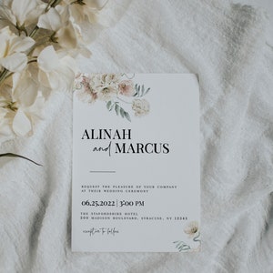 Clean Card Mockup Blank Card Mockup Boho Card Mockup Floral Invitation Mockup 5x7 Card Mockup Simple Invite Mockup PSD Mockup B1 image 2