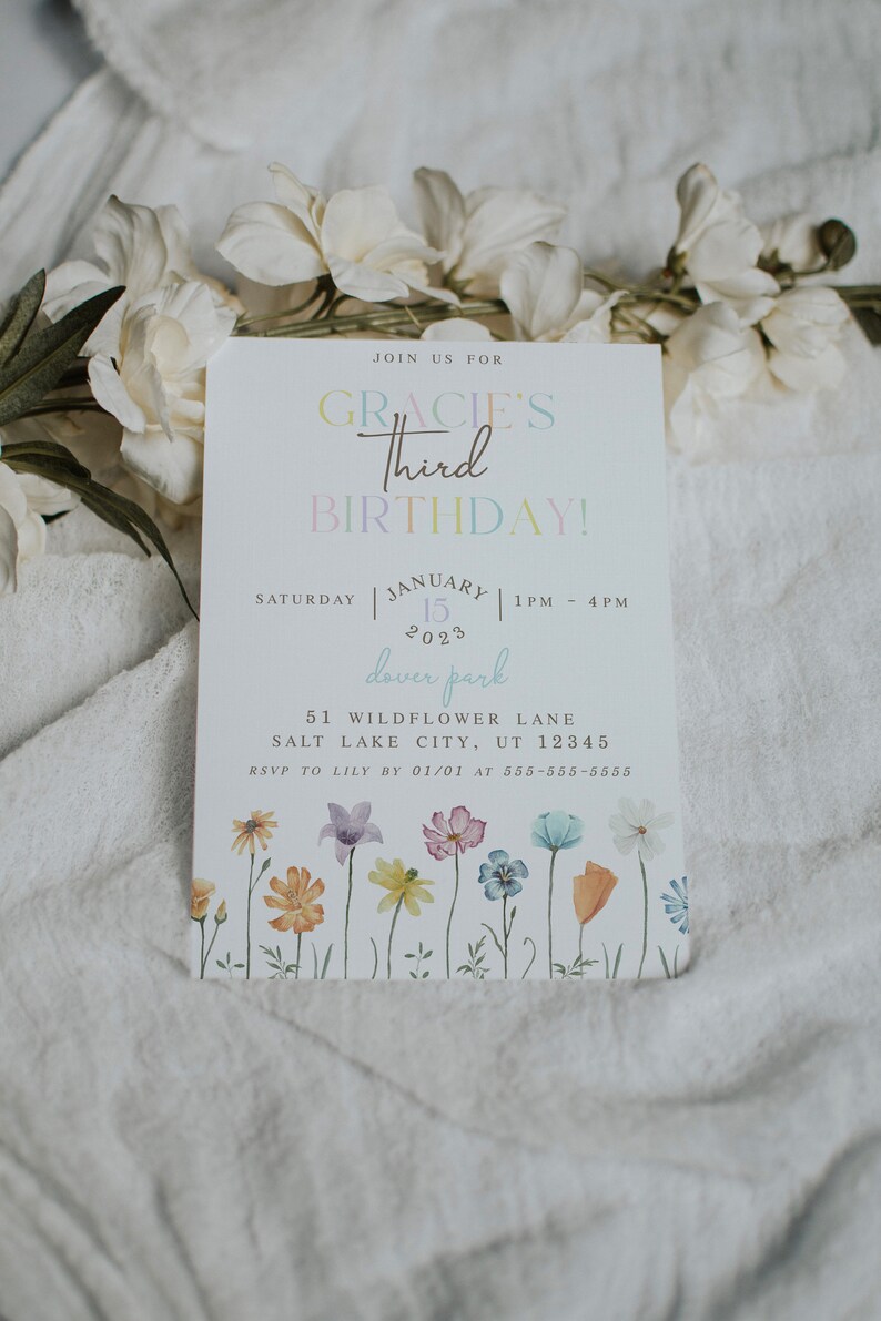 Floral Invitation Mockup Boho Mockup Stationery Flatlay Canva Invitation Mockup Zazzle Invitation Mockup Smart Object Mockup B1 image 4