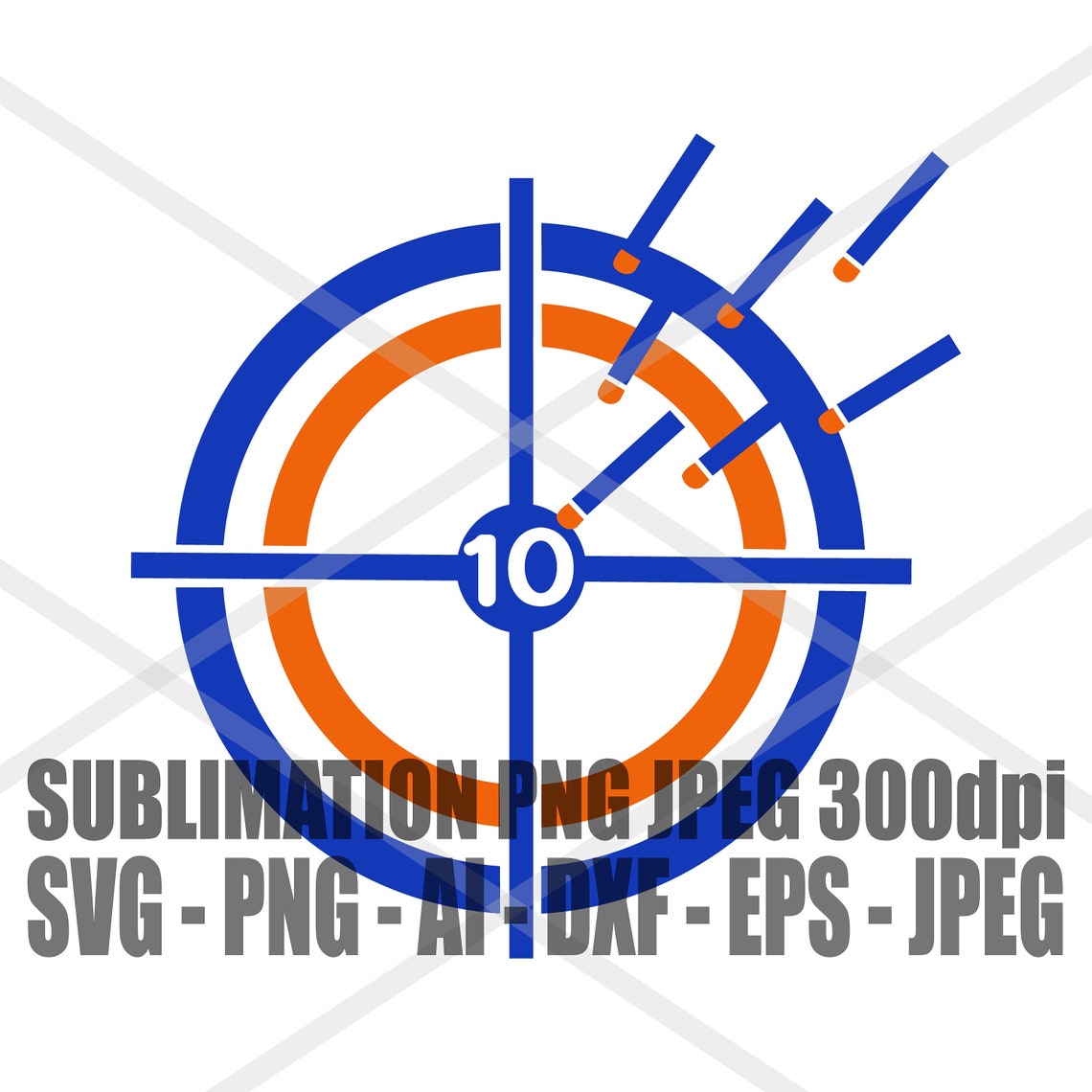 Download Target Nerf Inspired Play Gun Bullets 10th Birthday SVG ...