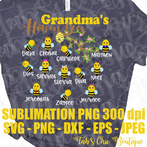 Download Custom Personalized Grandma S Honey Bees Svg Jpeg Png Png Etsy