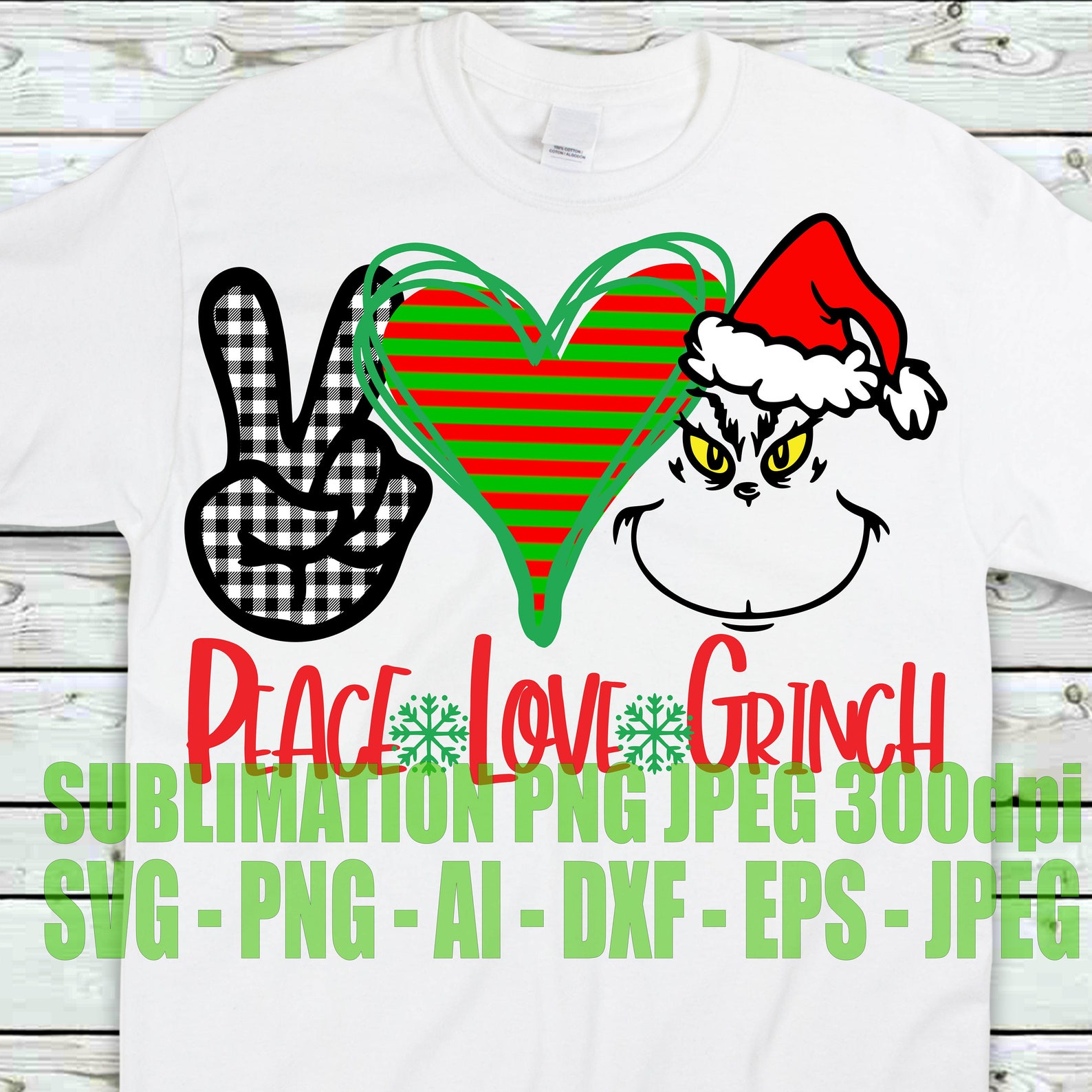 Download Peace Love Grinch SVG jpeg png AI eps dxf Sublimation Design | Etsy
