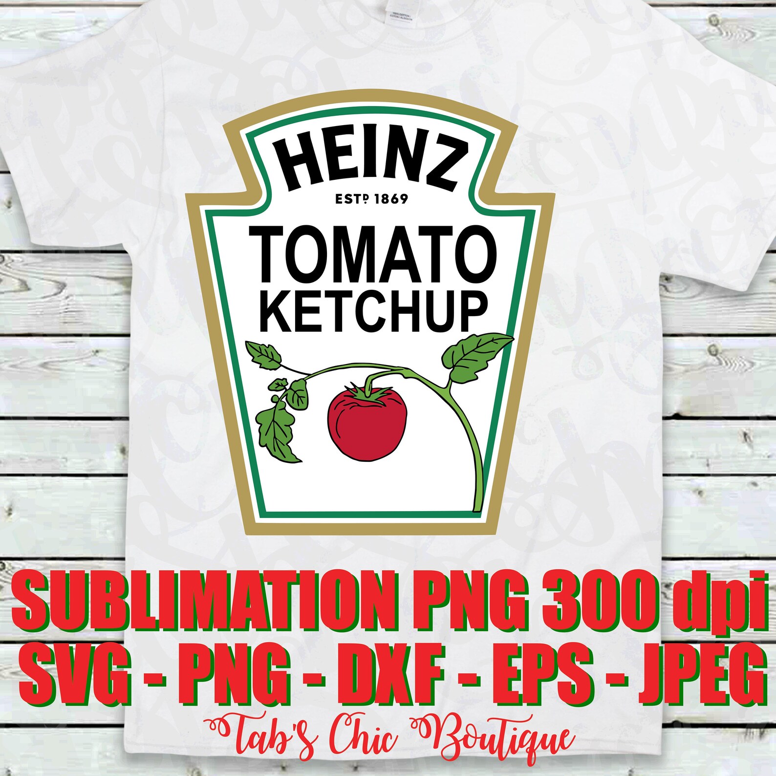 Heinz Tomato Ketchup Logo SVG jpeg png eps dxf Sublimation Etsy