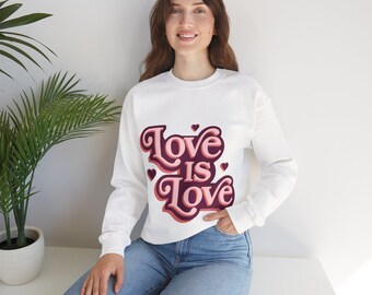 Love Is Love-sweater met ronde hals | Witte Love-trui