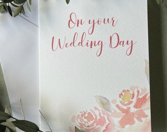 Wedding Day Congratulations Card, happy couple, wedding card, getting married