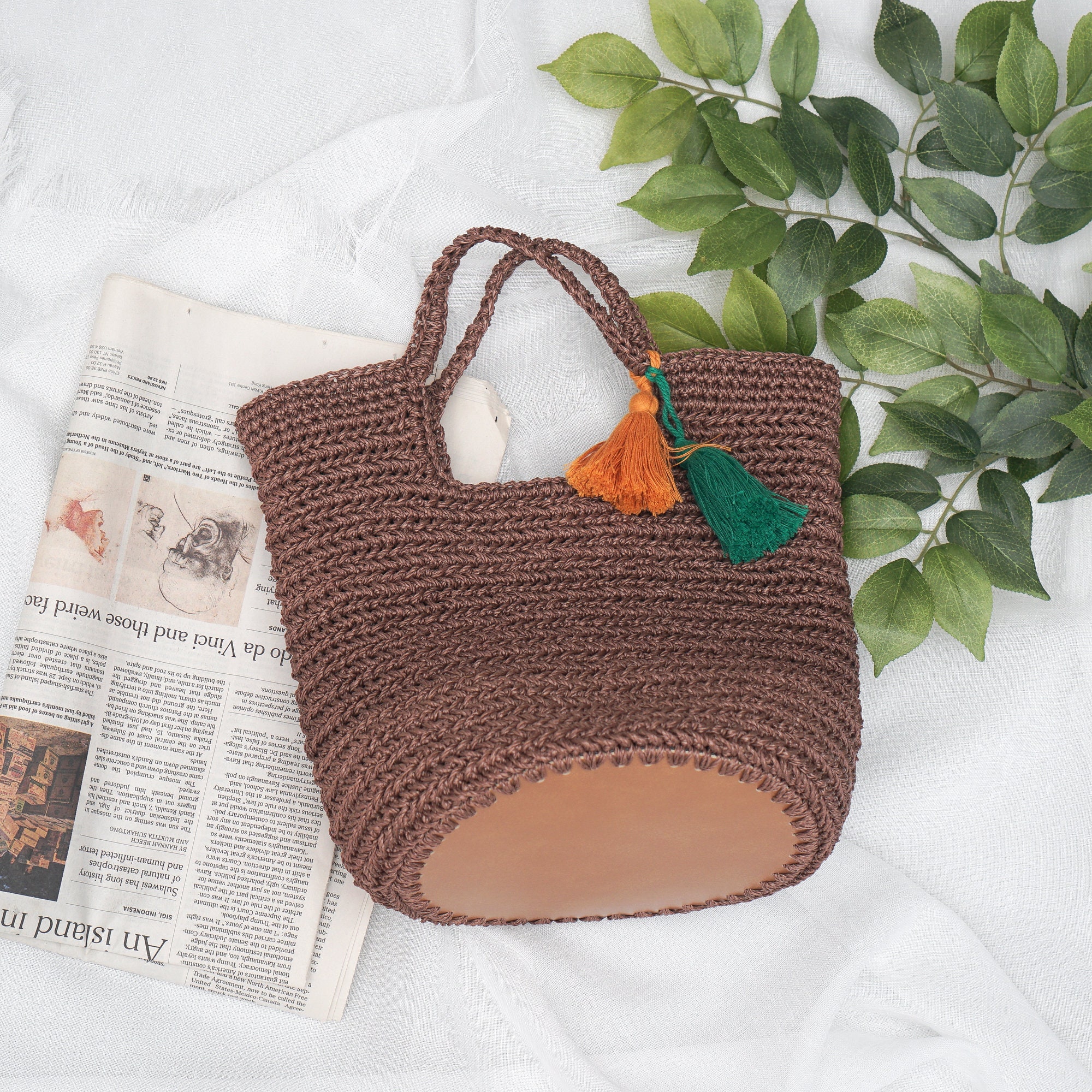 CROCHET PATTERN Herringbone Basket Rattan Bag Crochet | Etsy