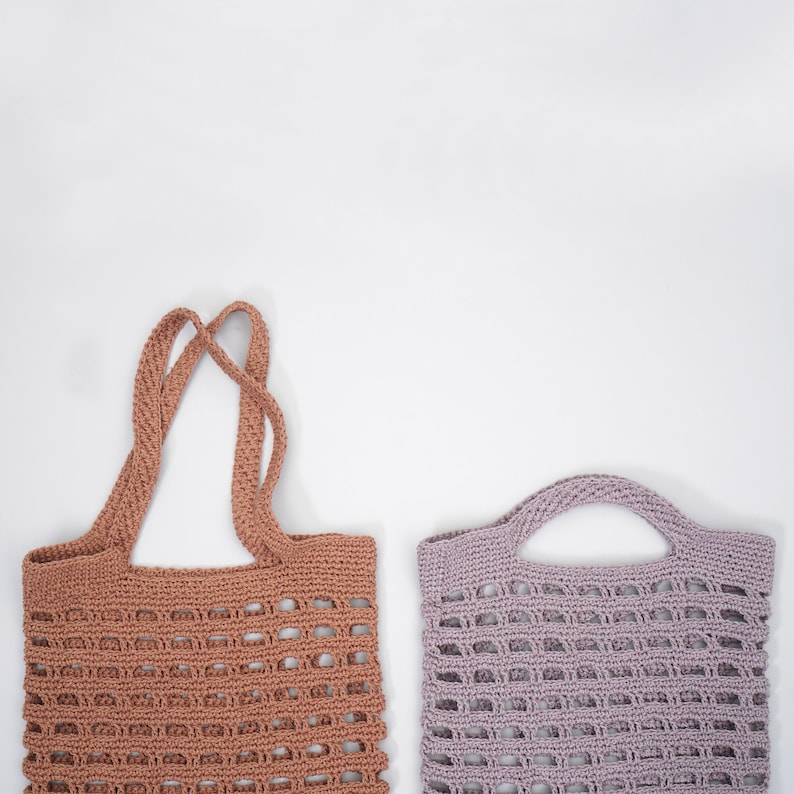 Handmade Bag Chocolat Net Bag Video tutorial included CROCHET PATTERN Crochet Net Bag Daily Summer Bag Crochet Tote Bag
