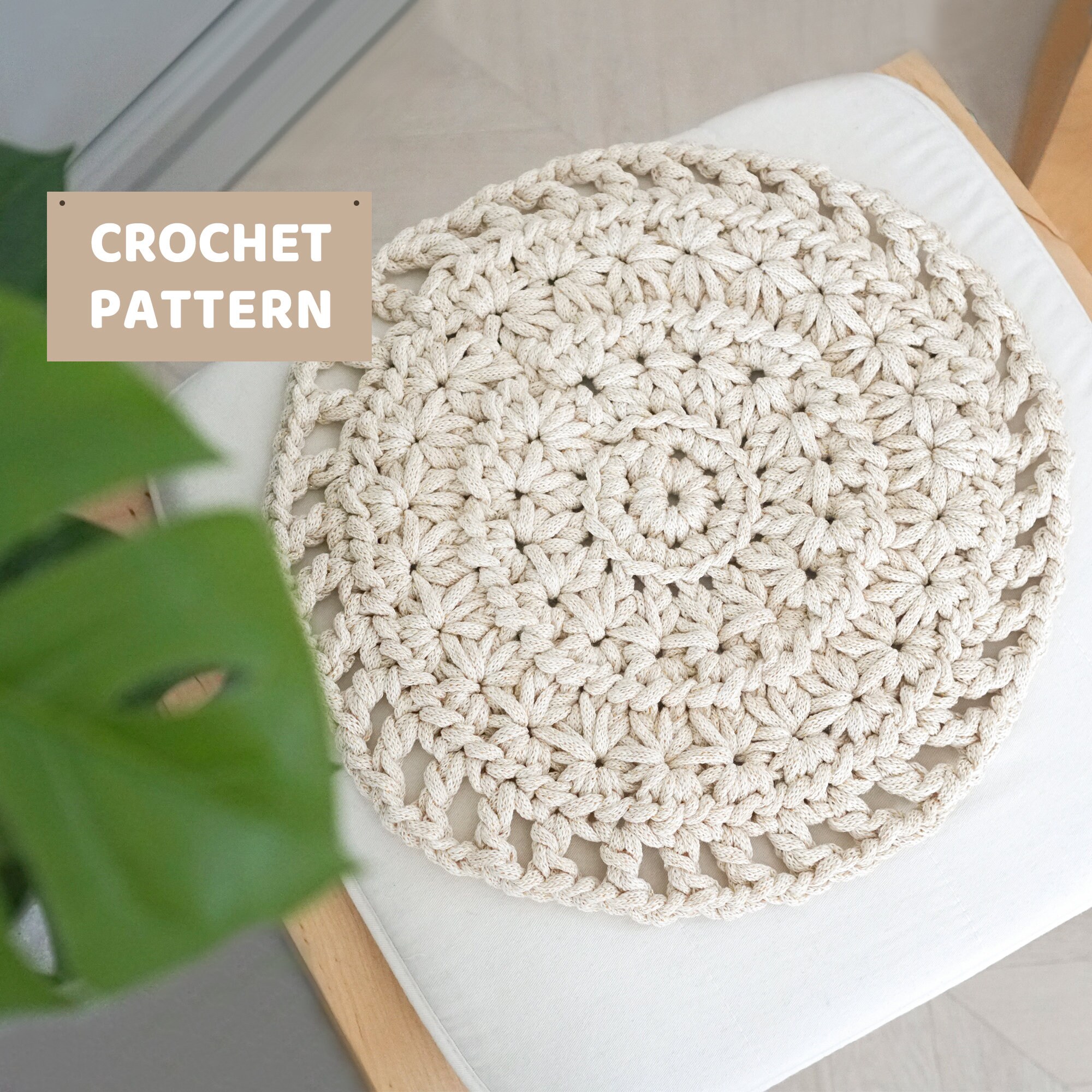 CROCHET PATTERN Lily Rug Seat Pad Crochet seat cushion Etsy