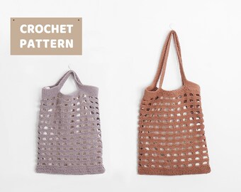 Handmade Bag Chocolat Net Bag Video tutorial included CROCHET PATTERN Crochet Net Bag Daily Summer Bag Crochet Tote Bag