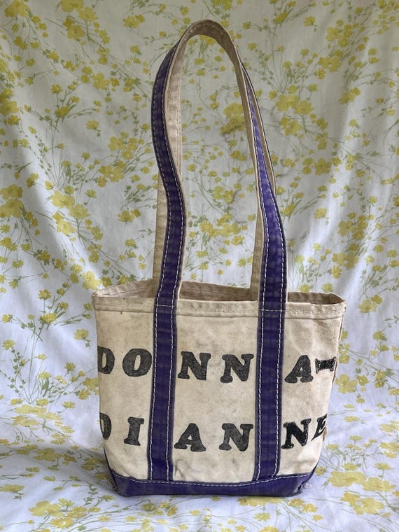 1960〜60s  Old Logo Bag フランス製 Vintage 60s-70's L.l.bean Boat and Tote Purple Tote Bag Custom