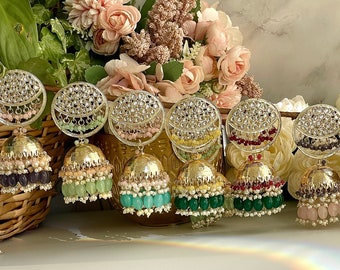 Indian Earrings Jhumkas - bridal Indian Jhumkas - Pakistani Earring Jhumkas