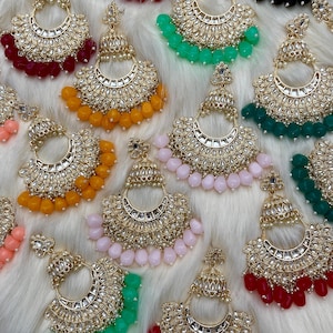 Long Gold Indian Jhumka Earrings | Pakistani Earrings Jhumka