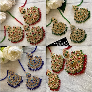 Long Gold Indian Jhumka Earrings | Pakistani Earrings Jhumka with Sahara