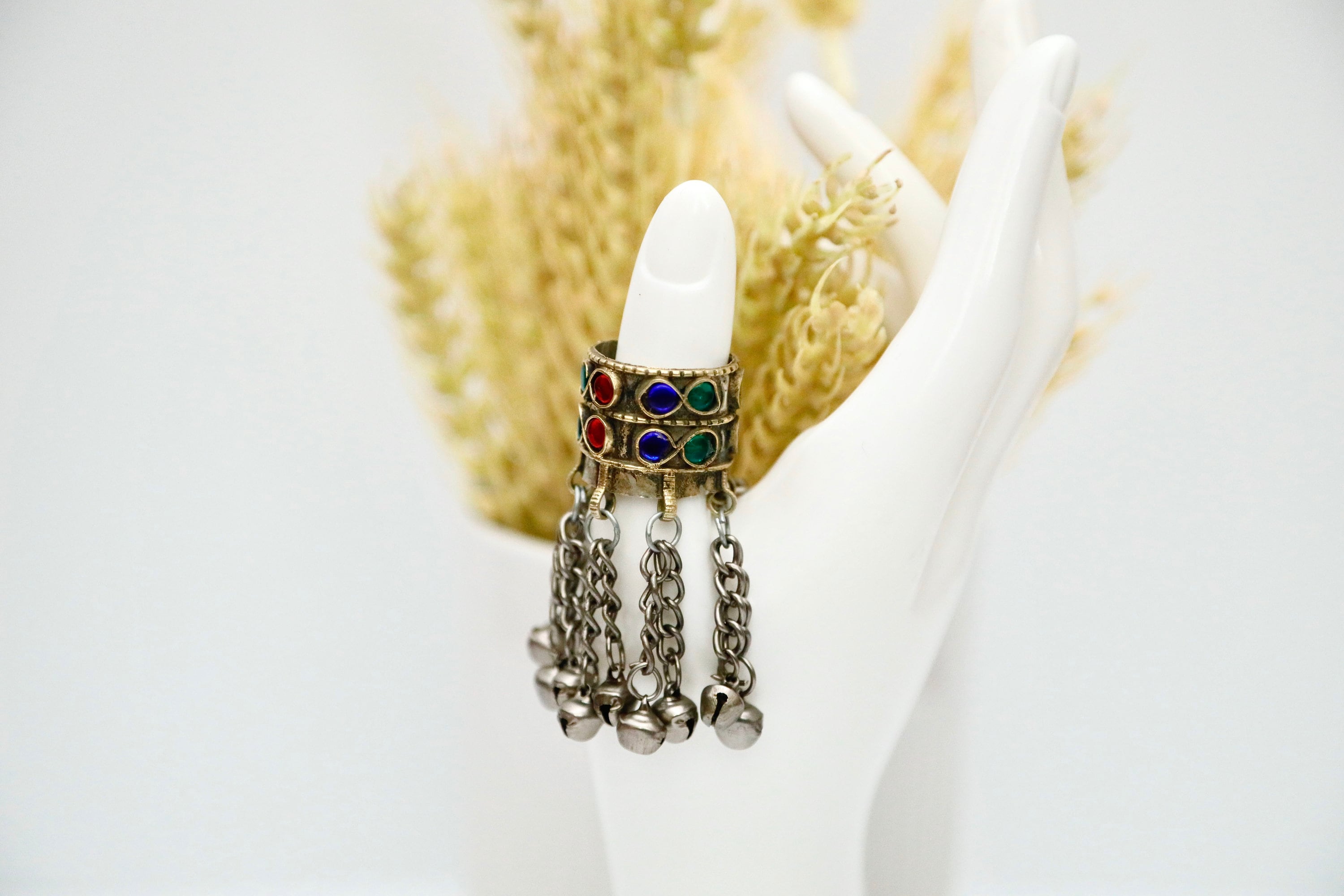 Afghan Kuchi Ring with Bells, Vintage Ring, Afghan Ring, Ethnic Ring Tribal Kuchi Rings - (TJ018) | picklepotjewellery main image 4