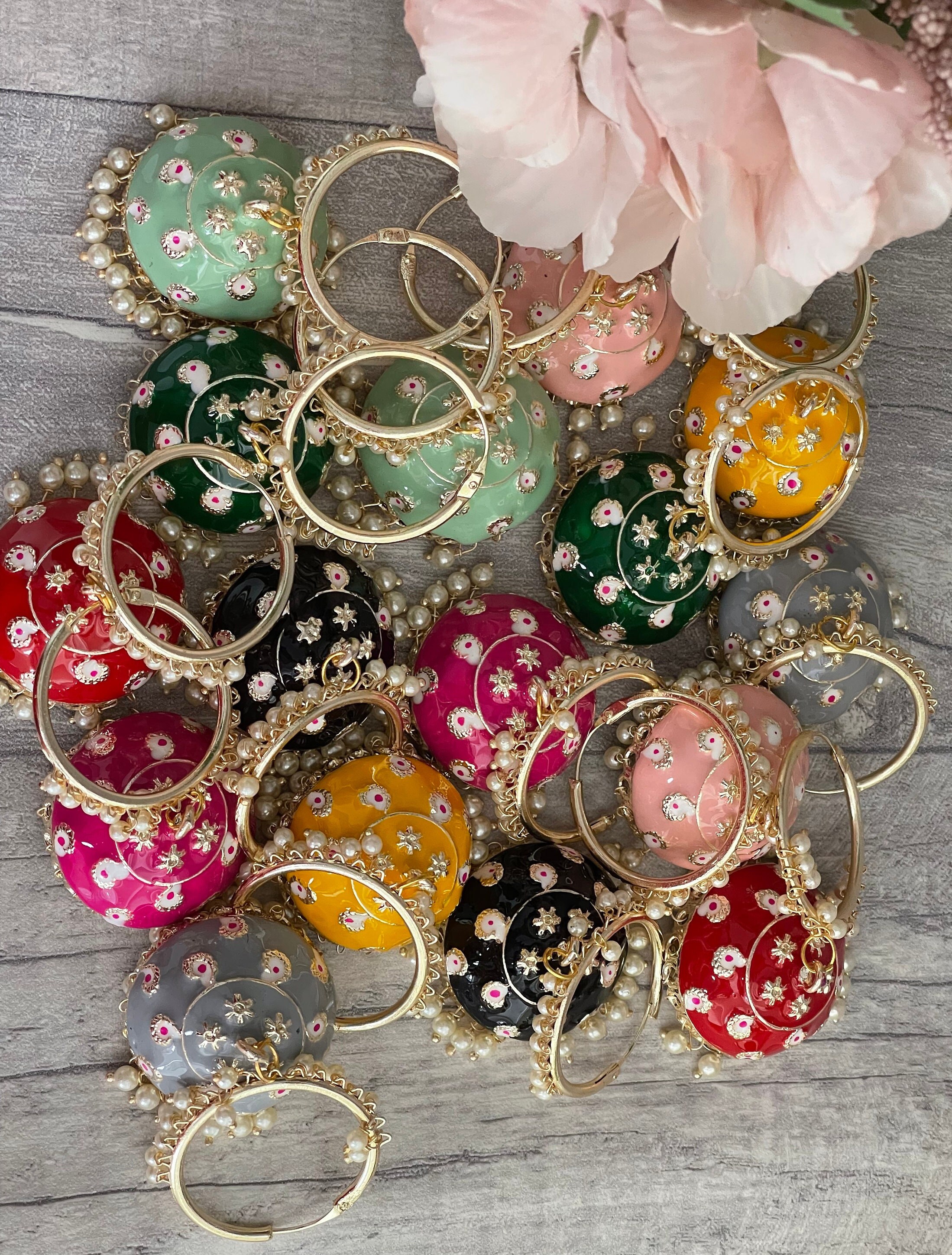 Meenakari jhumki best sale