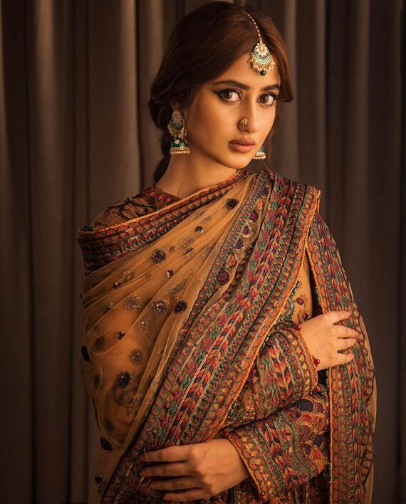 Meenakari Jhumka Earrings and Tikka Set | Indian Pakistani Jewelry