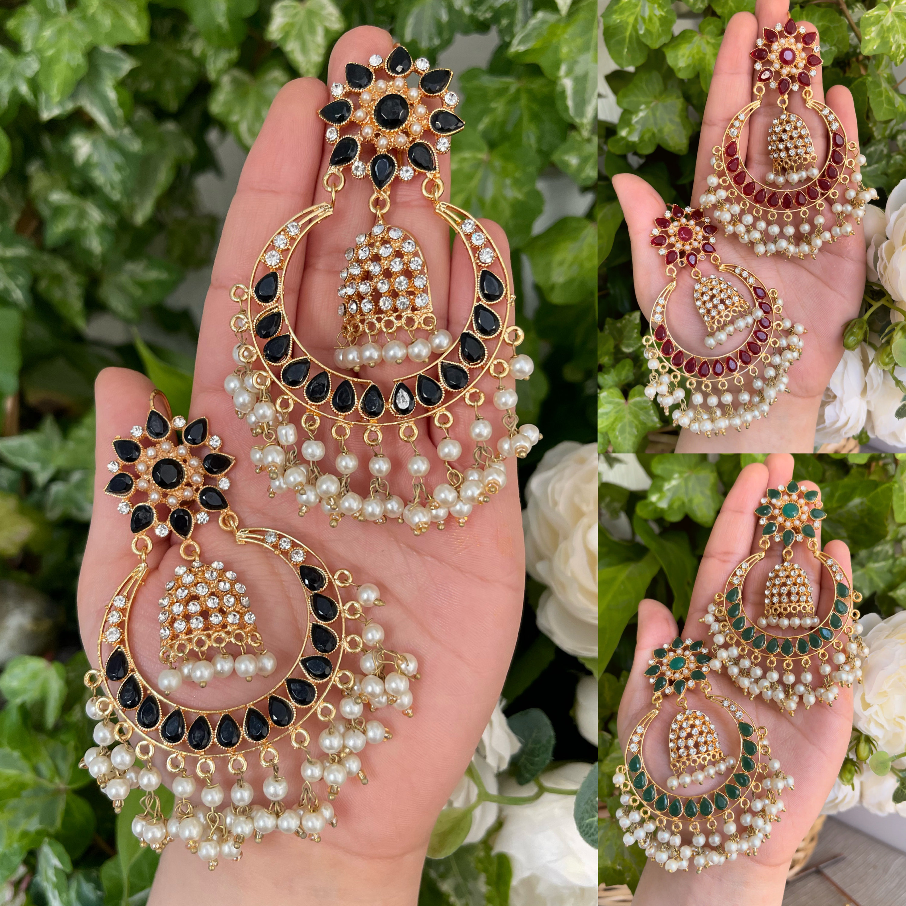 Shop Gold Plated Earrings Online | Jadau Jhumka Danglers | Big Jhumka