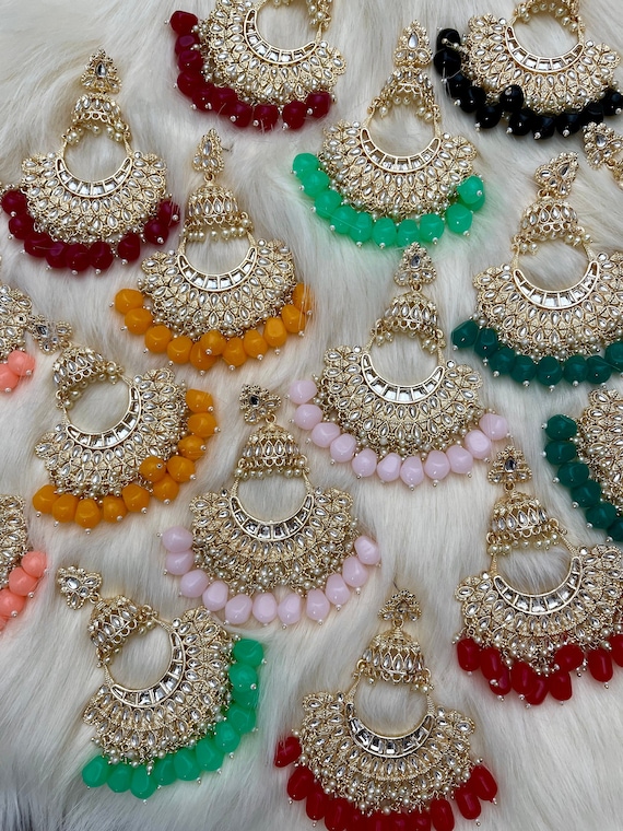 Kundan Jhumka Earrings - Indian/Pakistani Jewelry